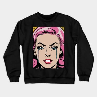 pop art crying girl Crewneck Sweatshirt